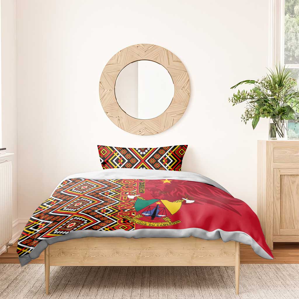 Cameroon National Day Bedding Set Cameroun Coat Of Arms Ankara Pattern LT01