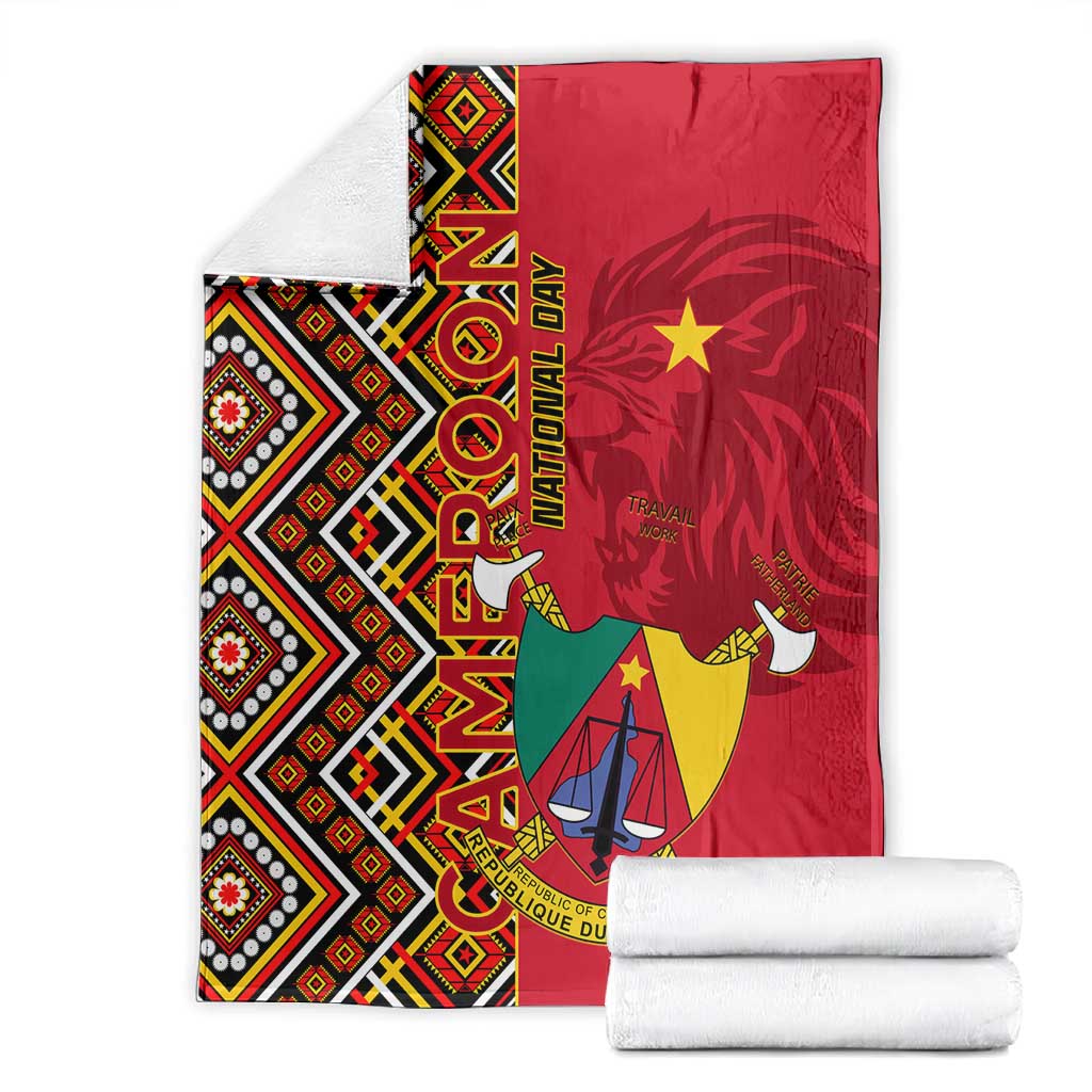 Cameroon National Day Blanket Cameroun Coat Of Arms Ankara Pattern LT01