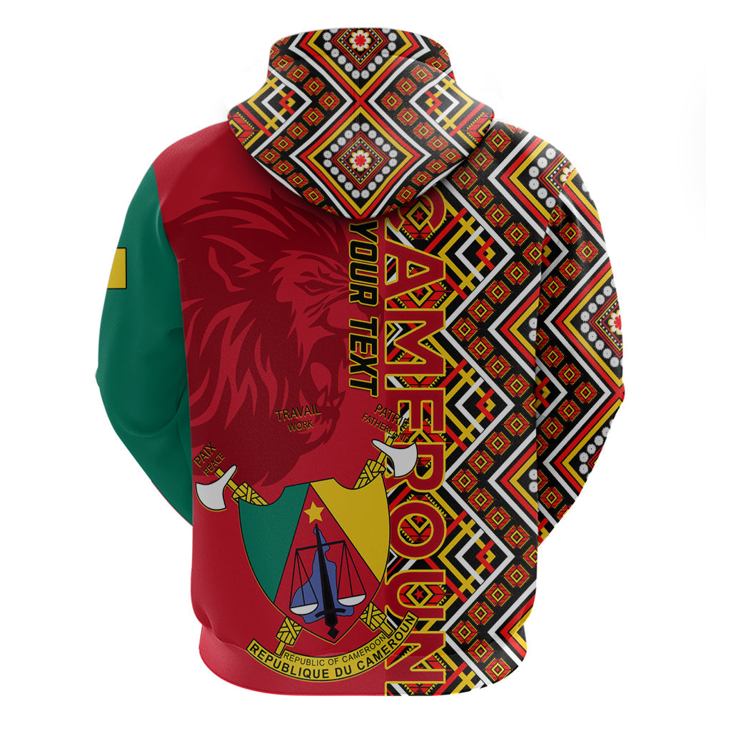 Cameroon National Day Hoodie Cameroun Coat Of Arms Ankara Pattern LT01