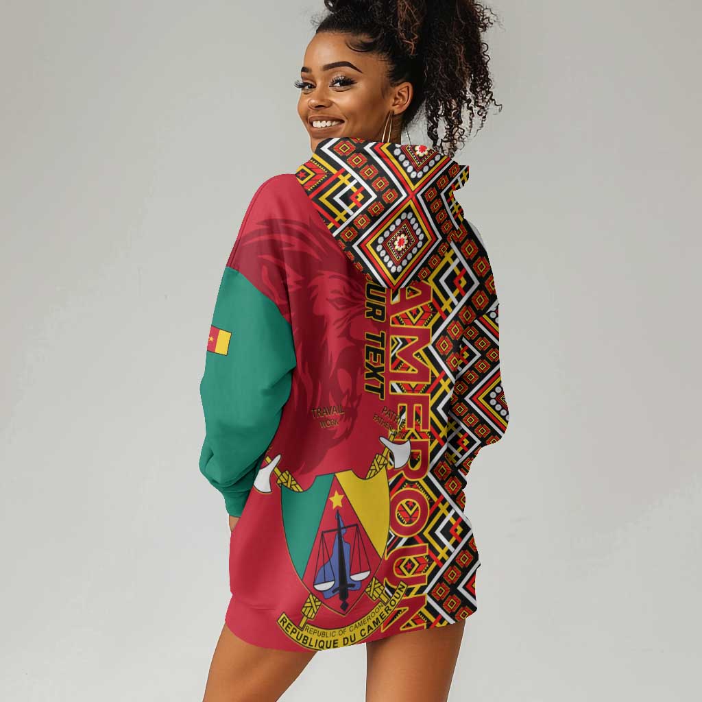 Cameroon National Day Hoodie Dress Cameroun Coat Of Arms Ankara Pattern LT01