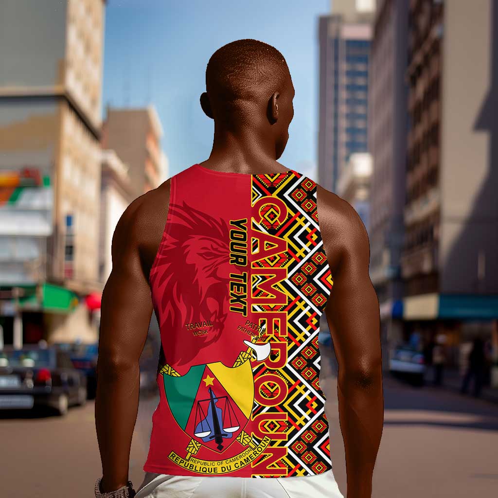 Cameroon National Day Men Tank Top Cameroun Coat Of Arms Ankara Pattern LT01