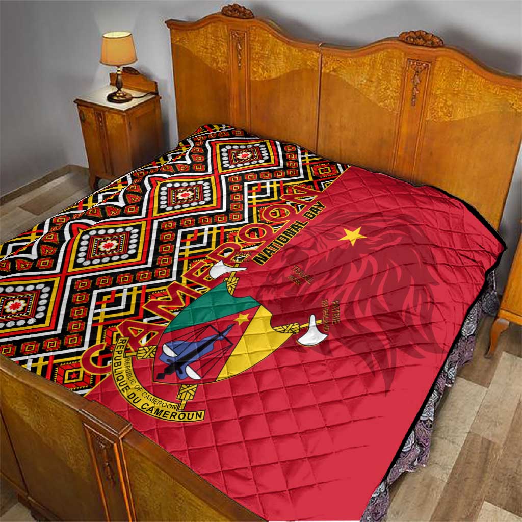 Cameroon National Day Quilt Cameroun Coat Of Arms Ankara Pattern LT01