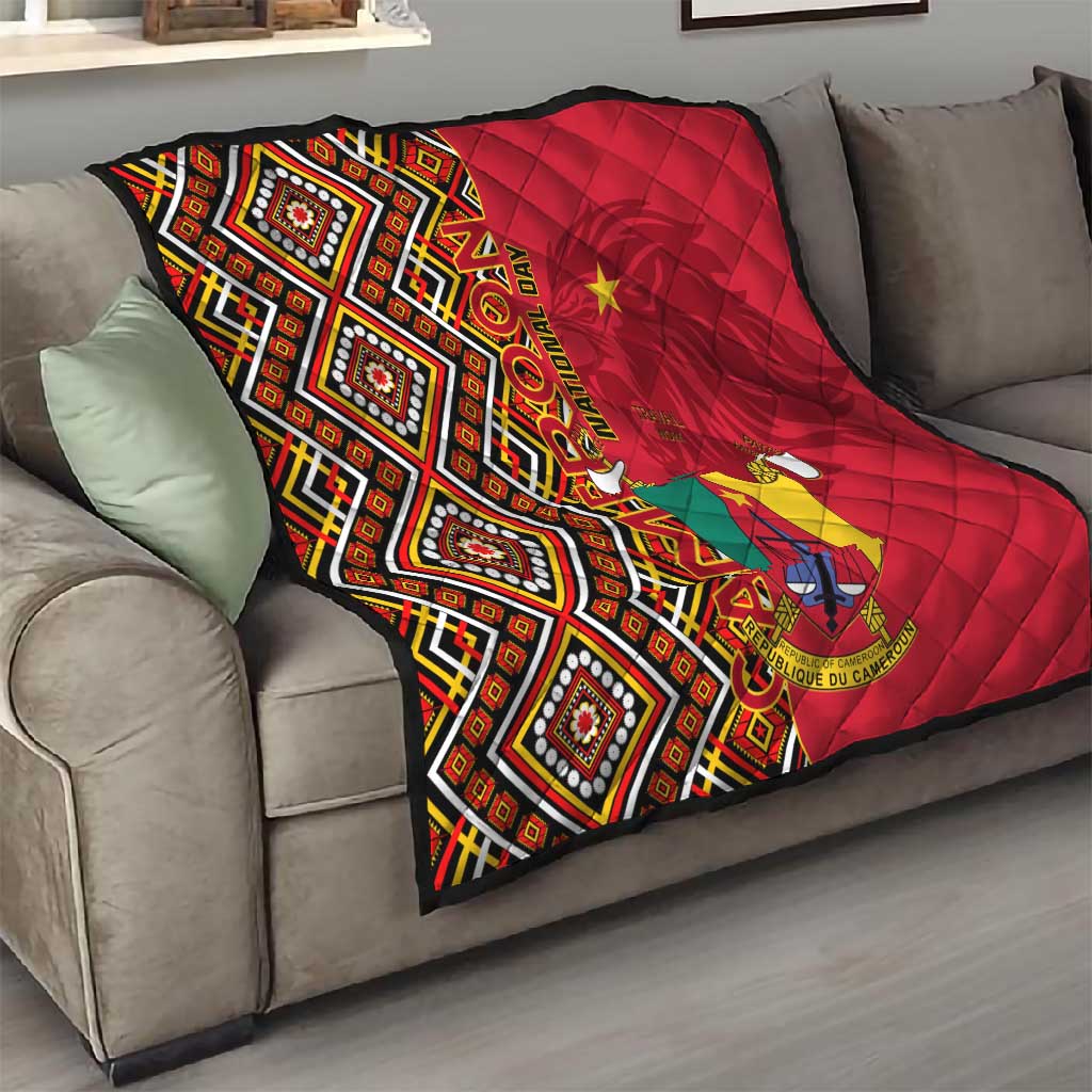 Cameroon National Day Quilt Cameroun Coat Of Arms Ankara Pattern LT01