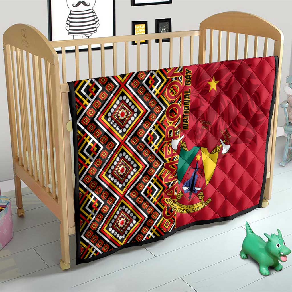 Cameroon National Day Quilt Cameroun Coat Of Arms Ankara Pattern LT01
