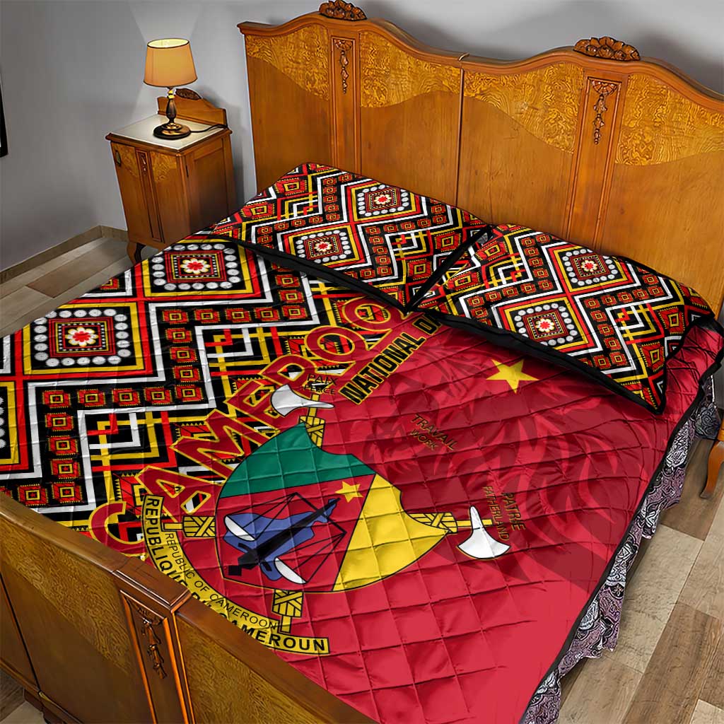 Cameroon National Day Quilt Bed Set Cameroun Coat Of Arms Ankara Pattern LT01
