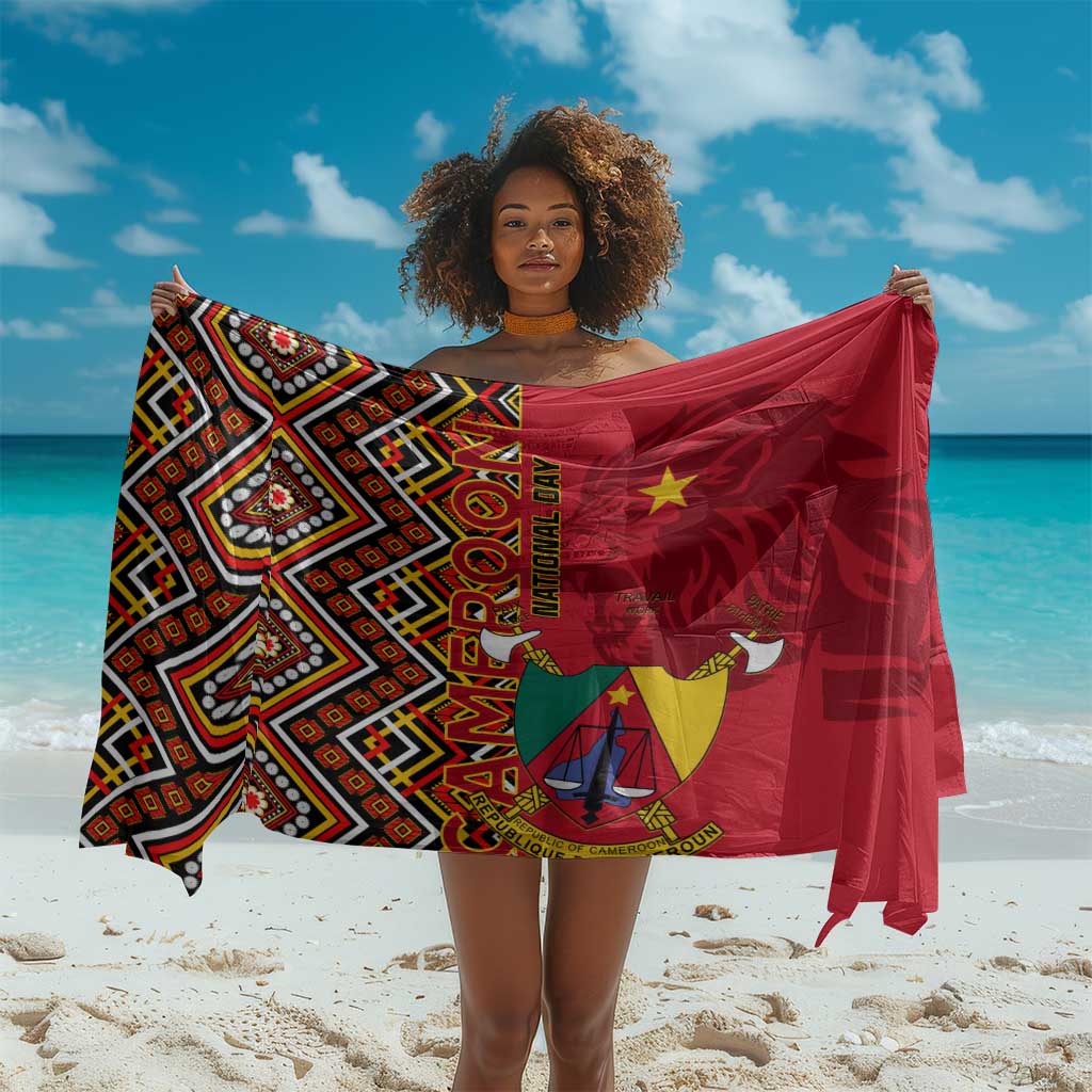Cameroon National Day Sarong Cameroun Coat Of Arms Ankara Pattern LT01