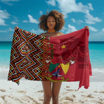 Cameroon National Day Sarong Cameroun Coat Of Arms Ankara Pattern LT01