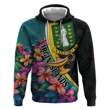 Personalised British Virgin Islands Tropical Hoodie Curve Style LT01