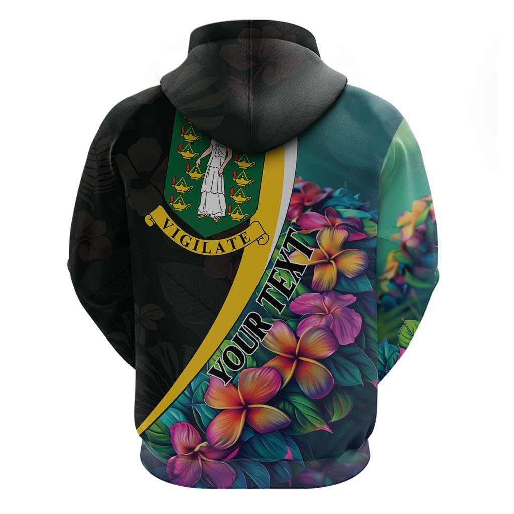Personalised British Virgin Islands Tropical Hoodie Curve Style LT01