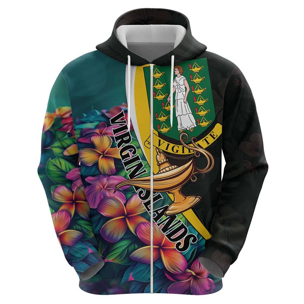 Personalised British Virgin Islands Tropical Hoodie Curve Style LT01