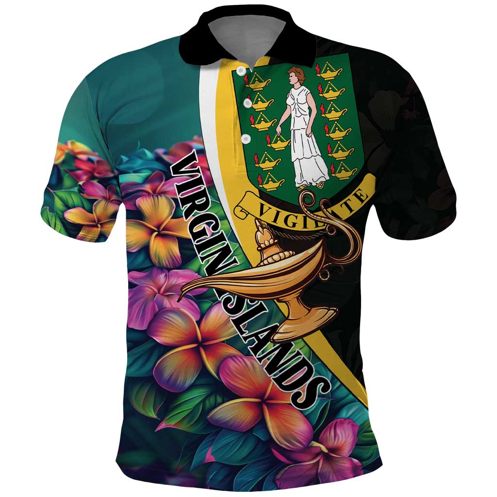 Personalised British Virgin Islands Tropical Polo Shirt Curve Style LT01