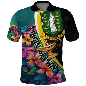 Personalised British Virgin Islands Tropical Polo Shirt Curve Style LT01