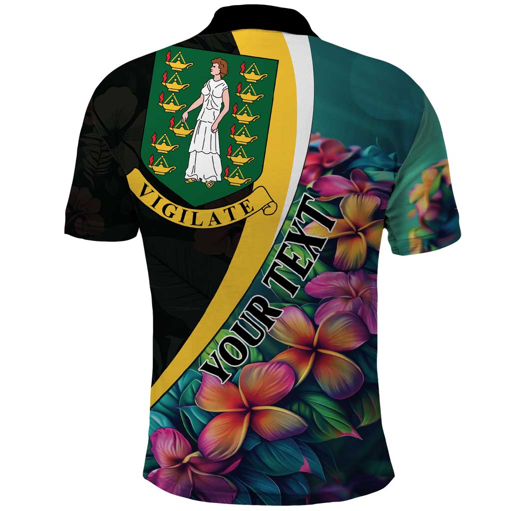 Personalised British Virgin Islands Tropical Polo Shirt Curve Style LT01