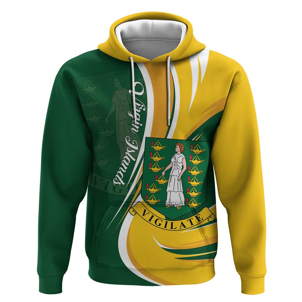 Personalised British Virgin Islands Hoodie Vigilate Flag Color LT01