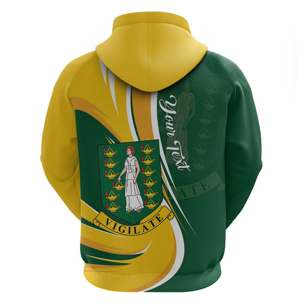 Personalised British Virgin Islands Hoodie Vigilate Flag Color LT01