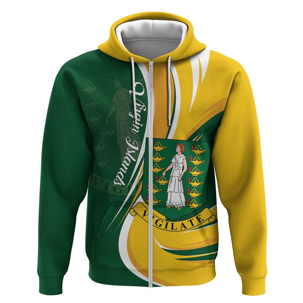 Personalised British Virgin Islands Hoodie Vigilate Flag Color LT01
