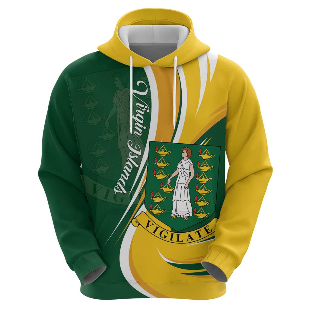 Personalised British Virgin Islands Hoodie Vigilate Flag Color LT01