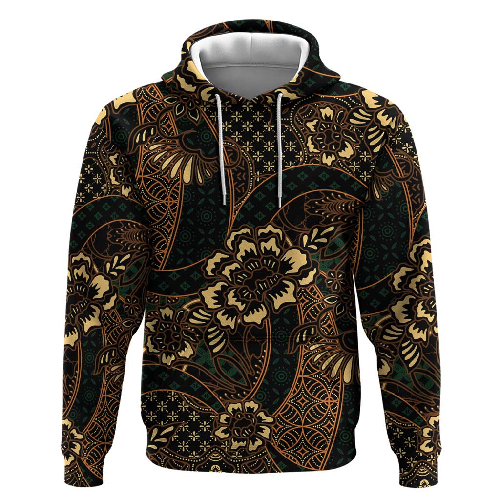 Indonesian Batik Pattern Vintage Brown Hoodie LT01