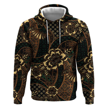 Indonesian Batik Pattern Vintage Brown Hoodie LT01