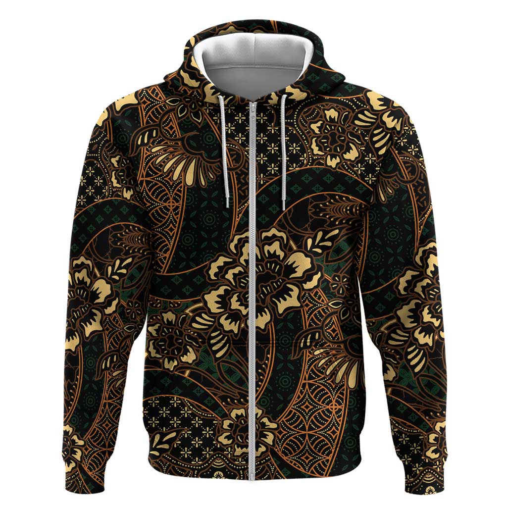 Indonesian Batik Pattern Vintage Brown Hoodie LT01