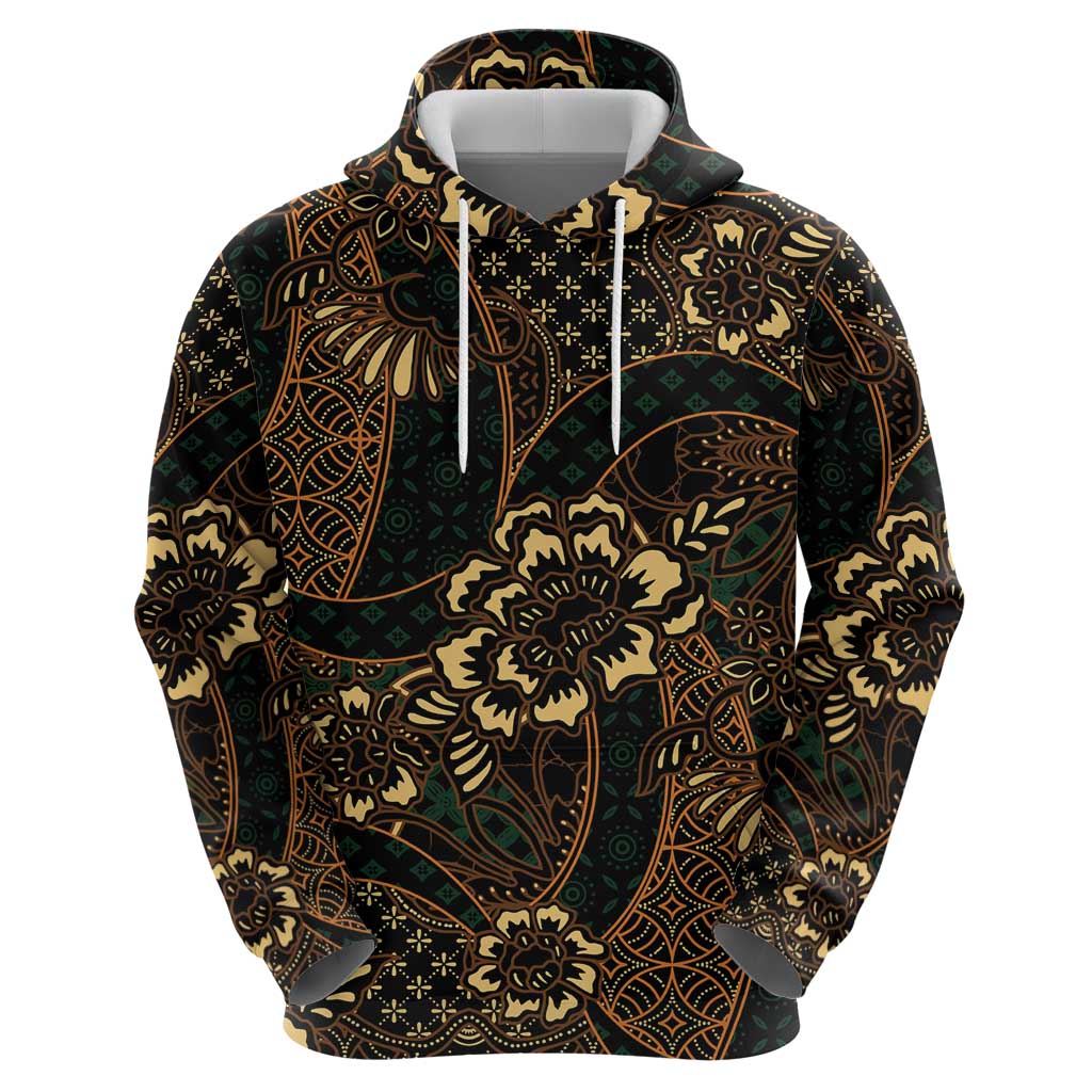 Indonesian Batik Pattern Vintage Brown Hoodie LT01