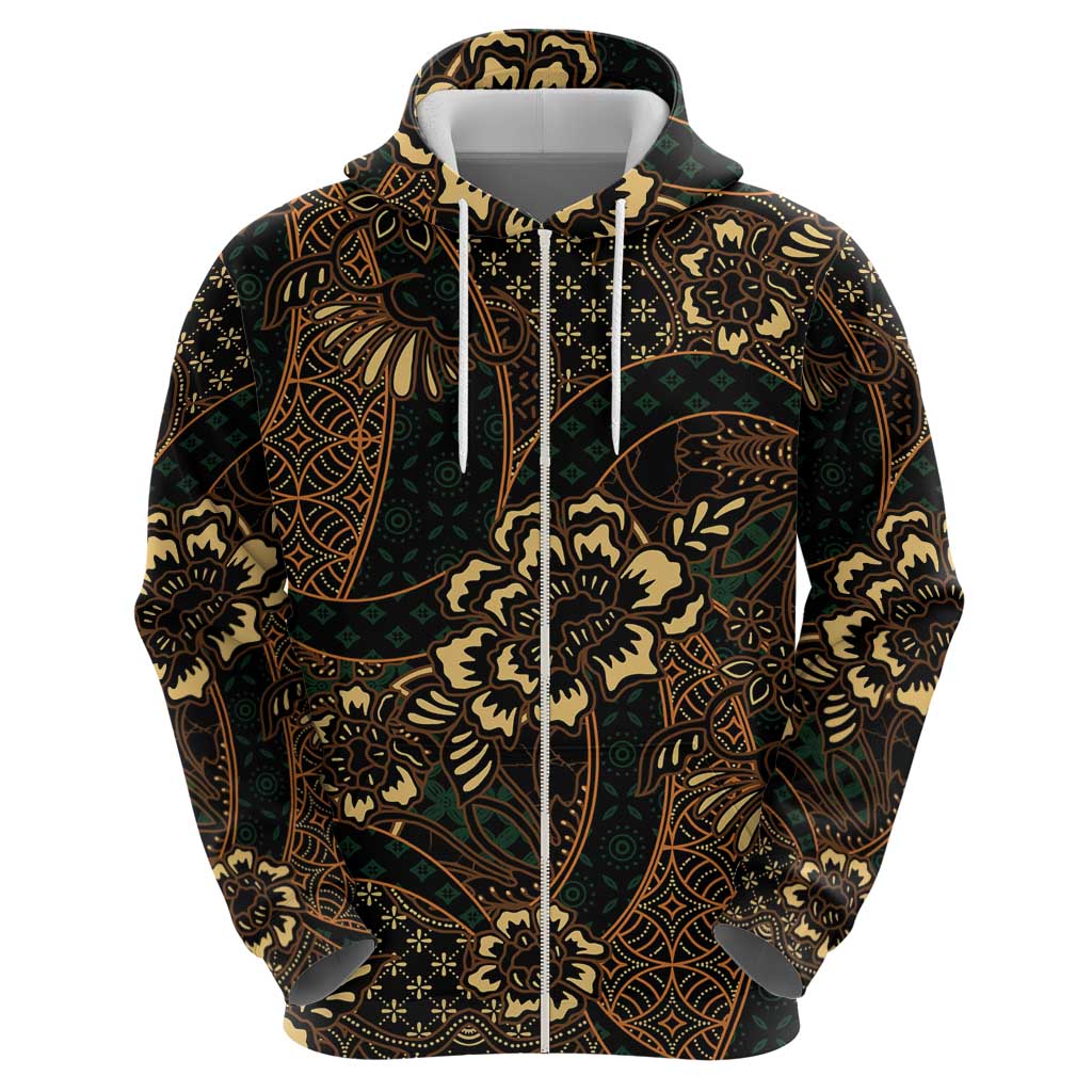 Indonesian Batik Pattern Vintage Brown Hoodie LT01