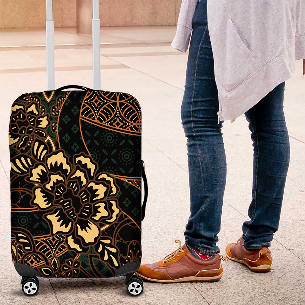 Indonesian Batik Pattern Vintage Brown Luggage Cover LT01