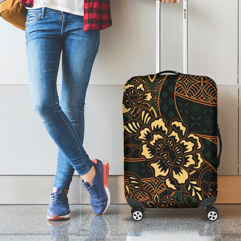 Indonesian Batik Pattern Vintage Brown Luggage Cover LT01