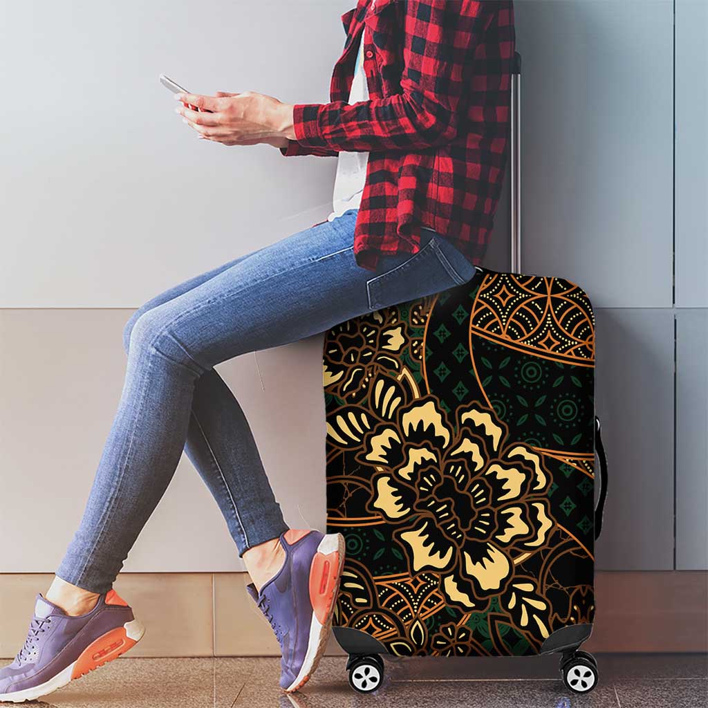 Indonesian Batik Pattern Vintage Brown Luggage Cover LT01