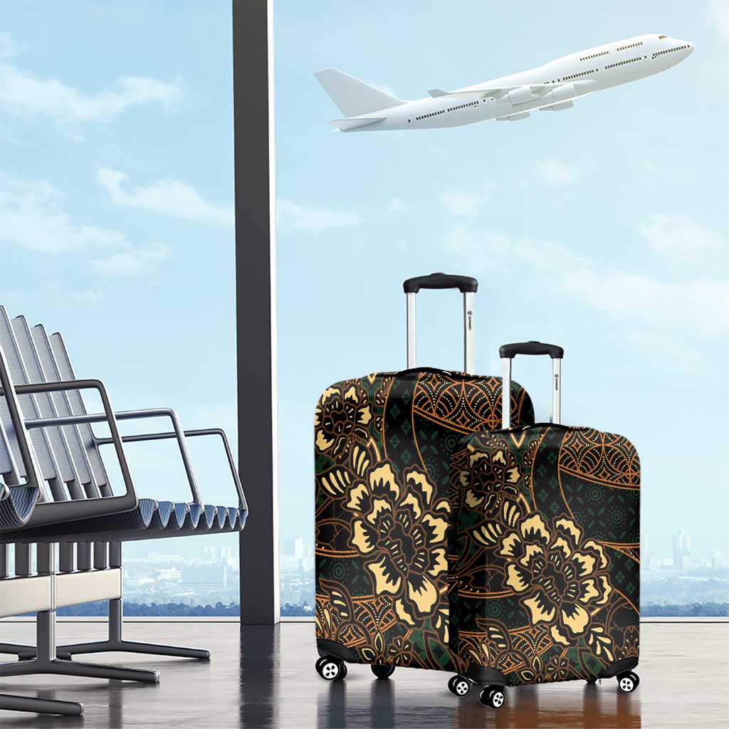 Indonesian Batik Pattern Vintage Brown Luggage Cover LT01
