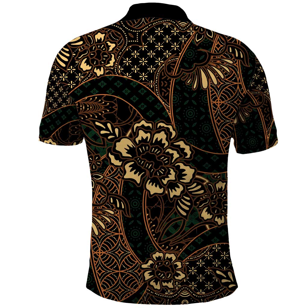 Indonesian Batik Pattern Vintage Brown Polo Shirt LT01