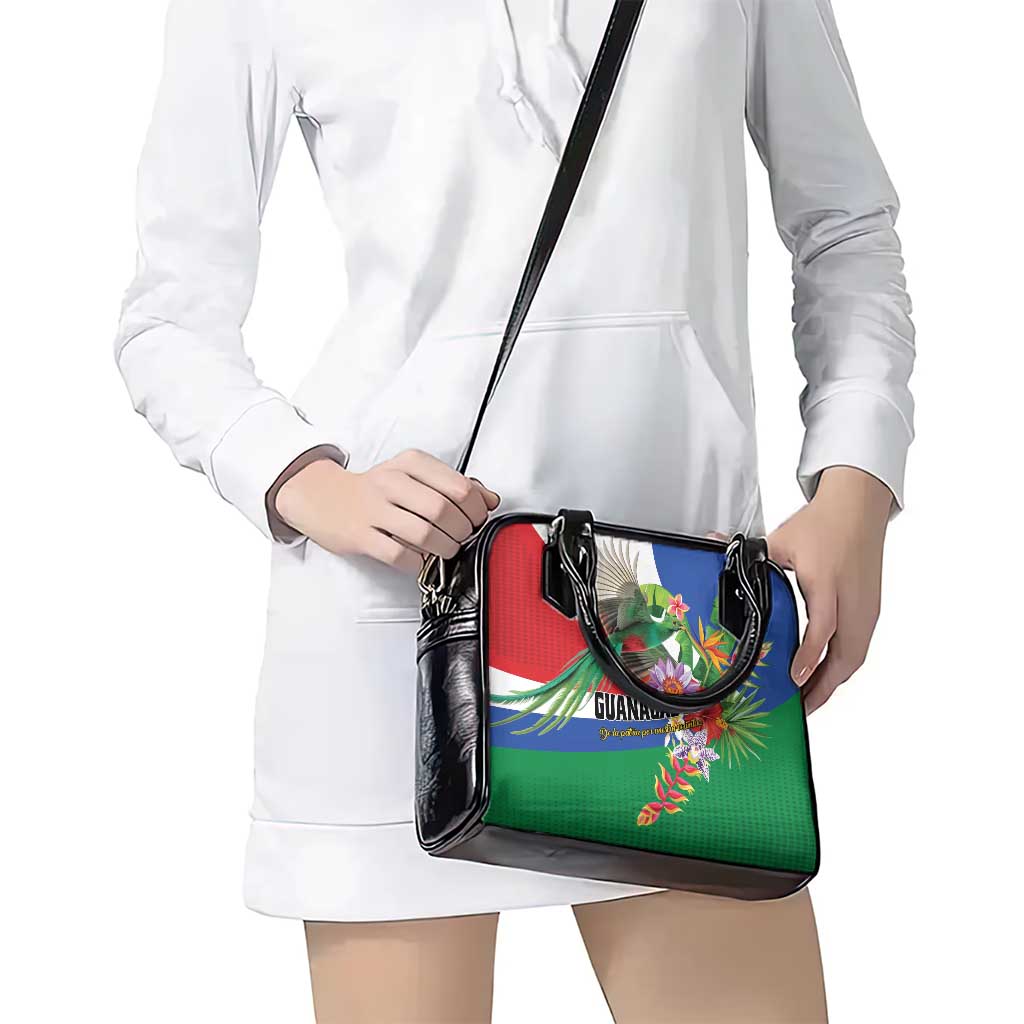 Costa Rica Guanacaste Day Shoulder Handbag Resplendent Quetzal Tropical Flowers LT01