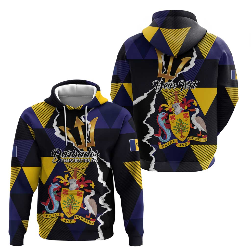 Personalized Barbados Emancipation Day Hoodie Luxury Gold Trident LT01