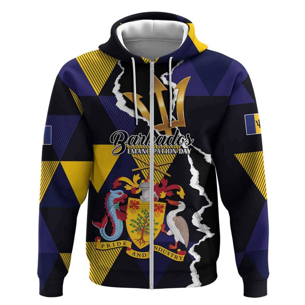 Personalized Barbados Emancipation Day Hoodie Luxury Gold Trident LT01
