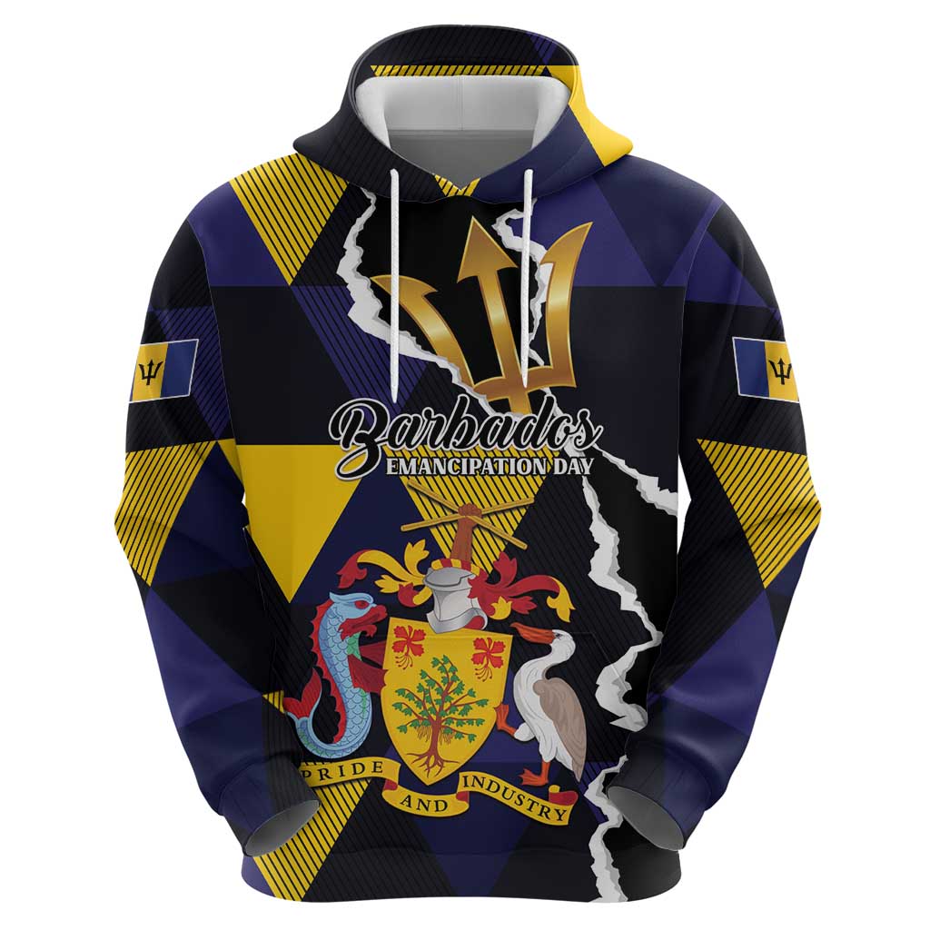 Personalized Barbados Emancipation Day Hoodie Luxury Gold Trident LT01