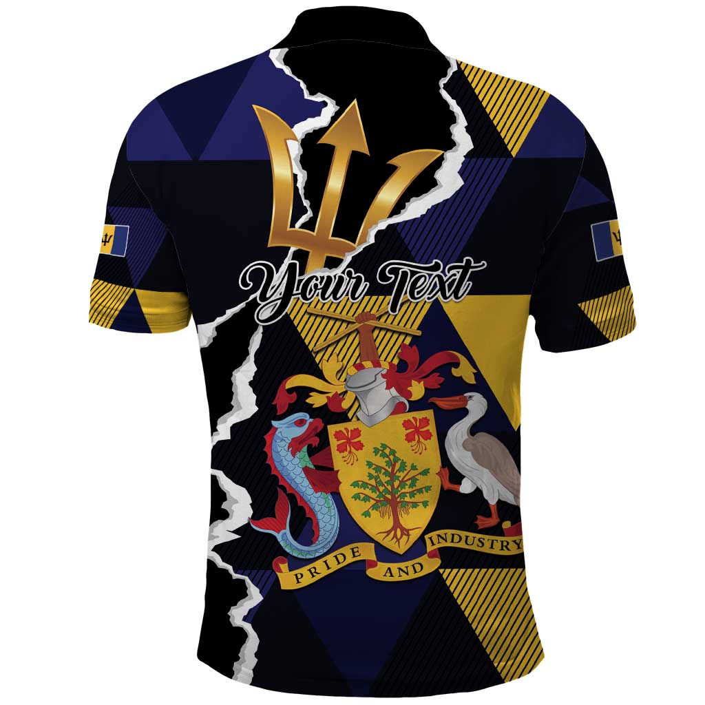 Personalized Barbados Emancipation Day Polo Shirt Luxury Gold Trident LT01