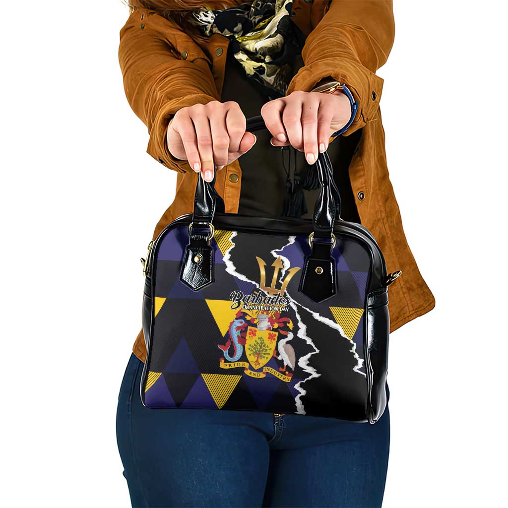Barbados Emancipation Day Shoulder Handbag Luxury Gold Trident LT01