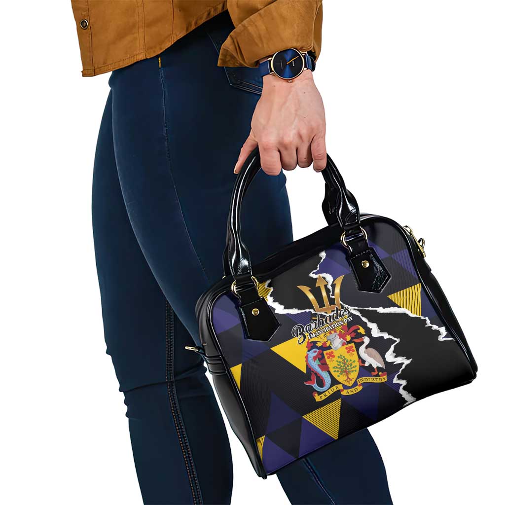 Barbados Emancipation Day Shoulder Handbag Luxury Gold Trident LT01
