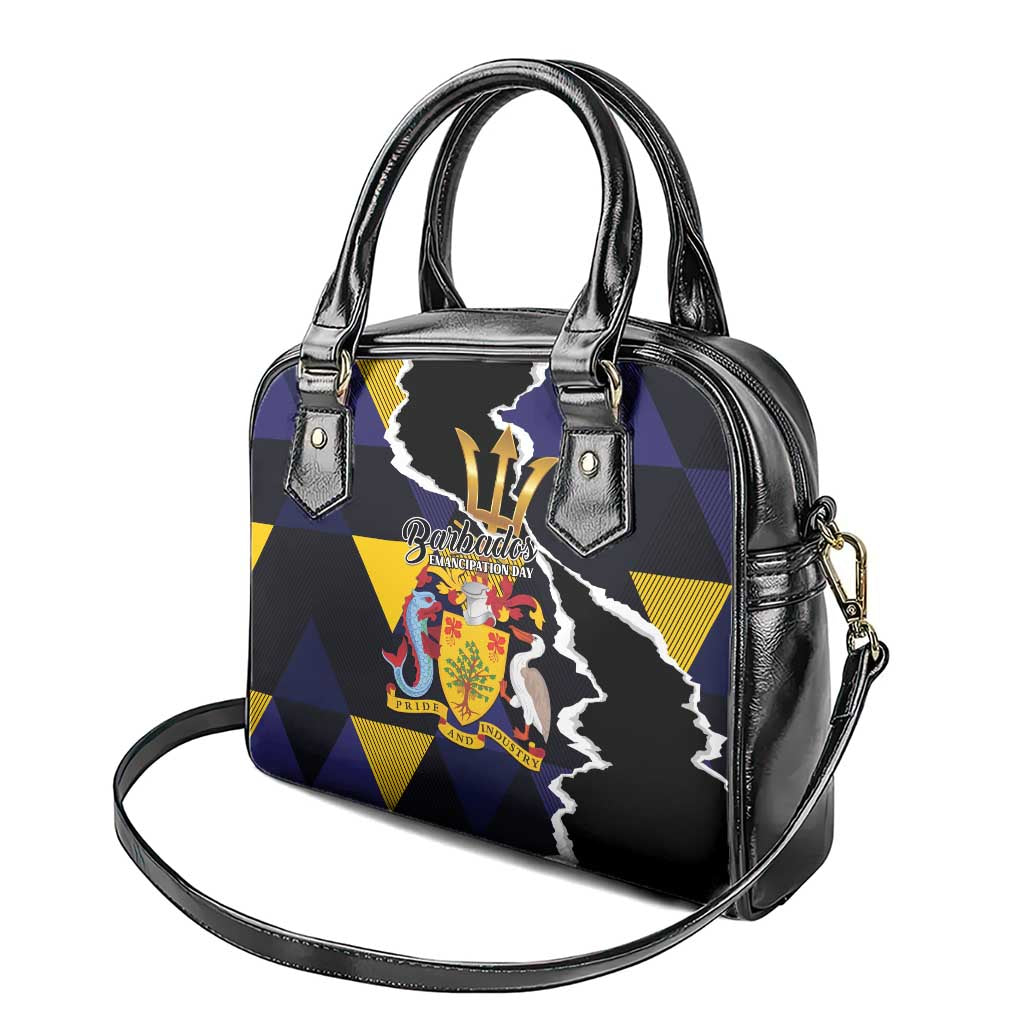 Barbados Emancipation Day Shoulder Handbag Luxury Gold Trident LT01