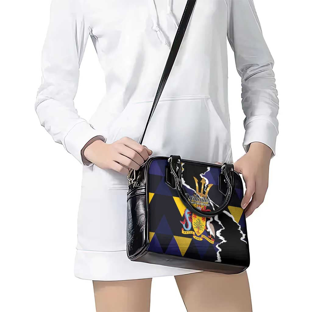 Barbados Emancipation Day Shoulder Handbag Luxury Gold Trident LT01