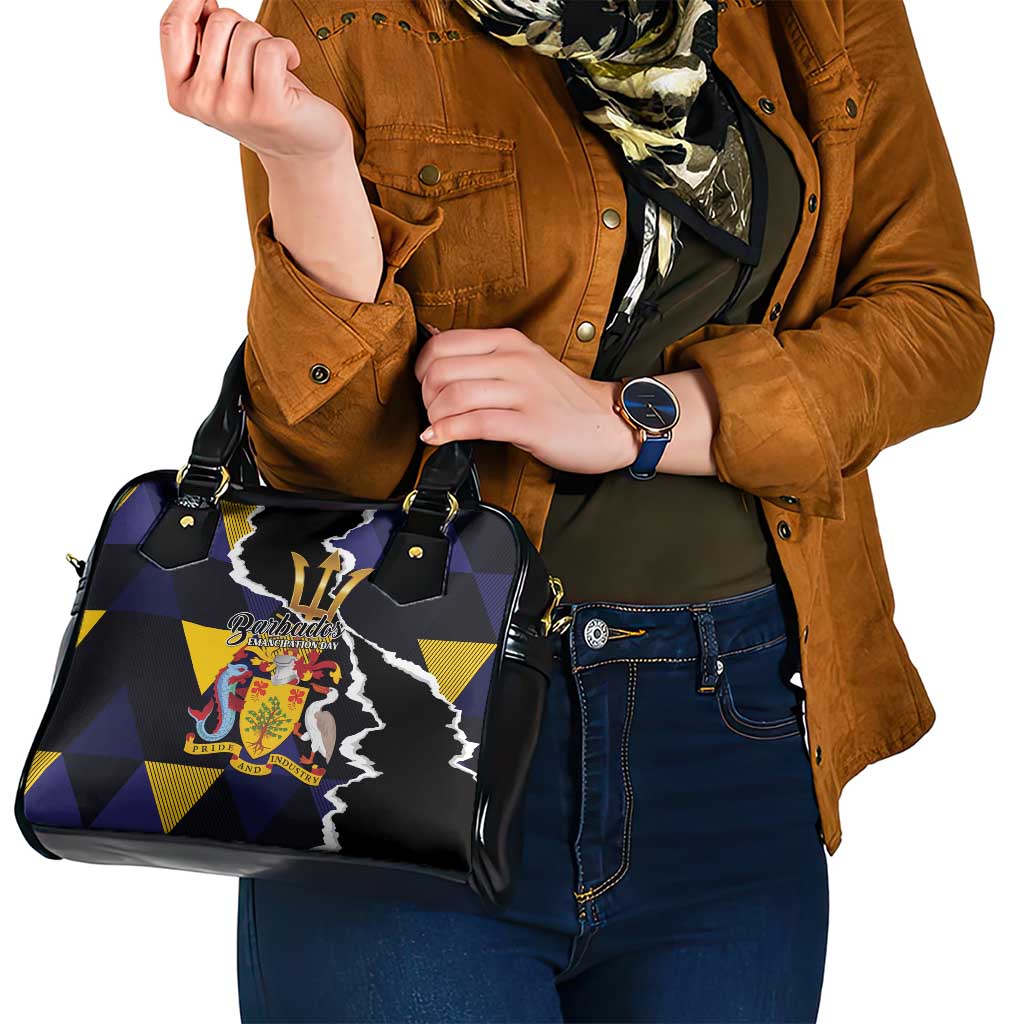 Barbados Emancipation Day Shoulder Handbag Luxury Gold Trident LT01