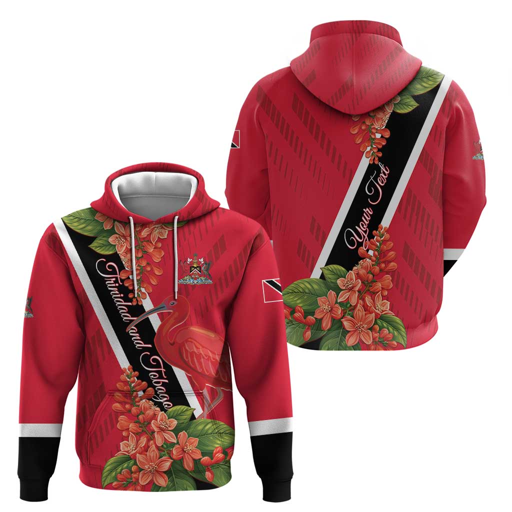 Trinidad and Tobago Hoodie Scarlet Ibis With Chaconia Flower LT01