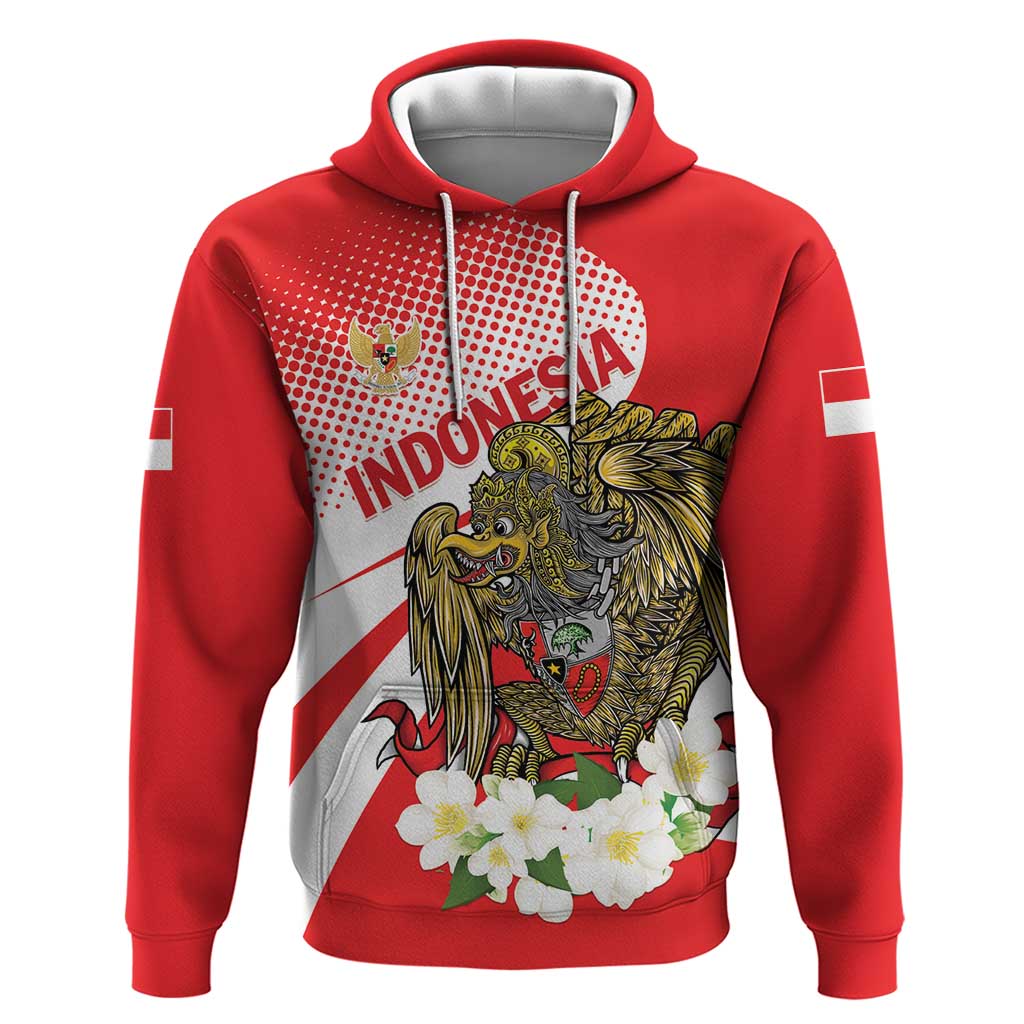Indonesia Hoodie Javan Hawk Eagle Melati Flower LT01