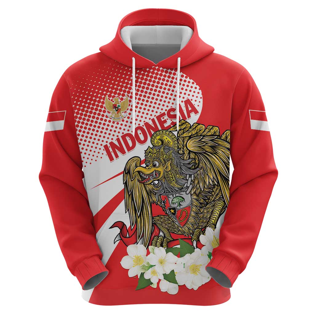 Indonesia Hoodie Javan Hawk Eagle Melati Flower LT01