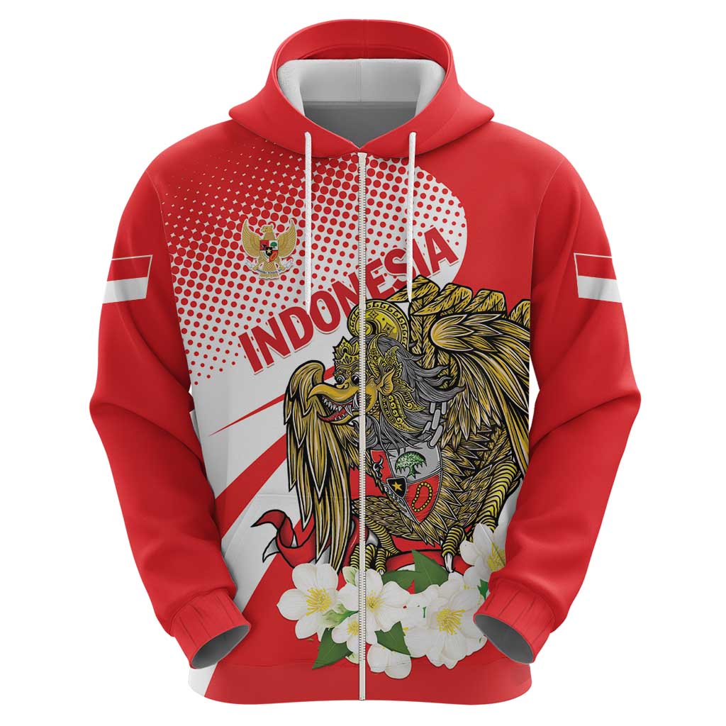 Indonesia Hoodie Javan Hawk Eagle Melati Flower LT01
