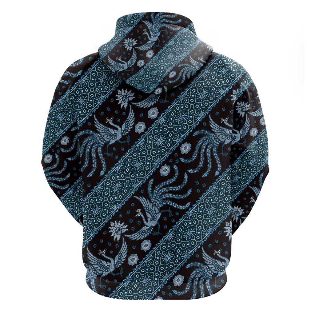Indonesia Batik Pattern Hoodie Blue Version LT01