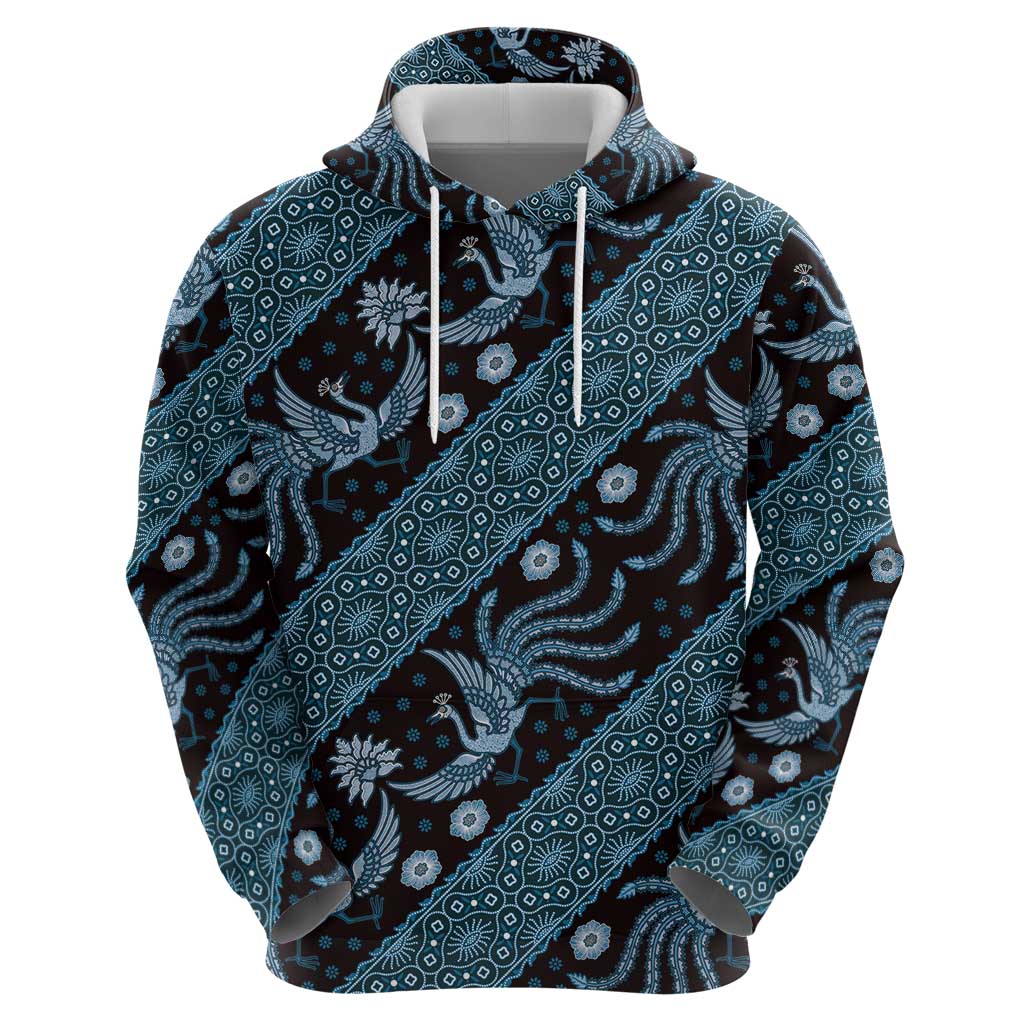 Indonesia Batik Pattern Hoodie Blue Version LT01