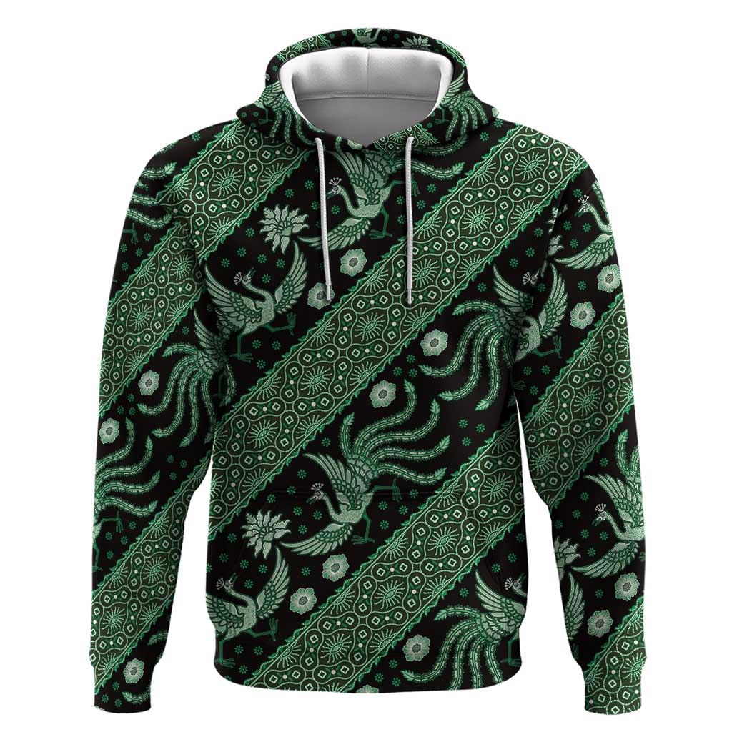 Indonesia Batik Pattern Hoodie Green Version LT01