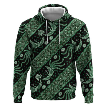 Indonesia Batik Pattern Hoodie Green Version LT01
