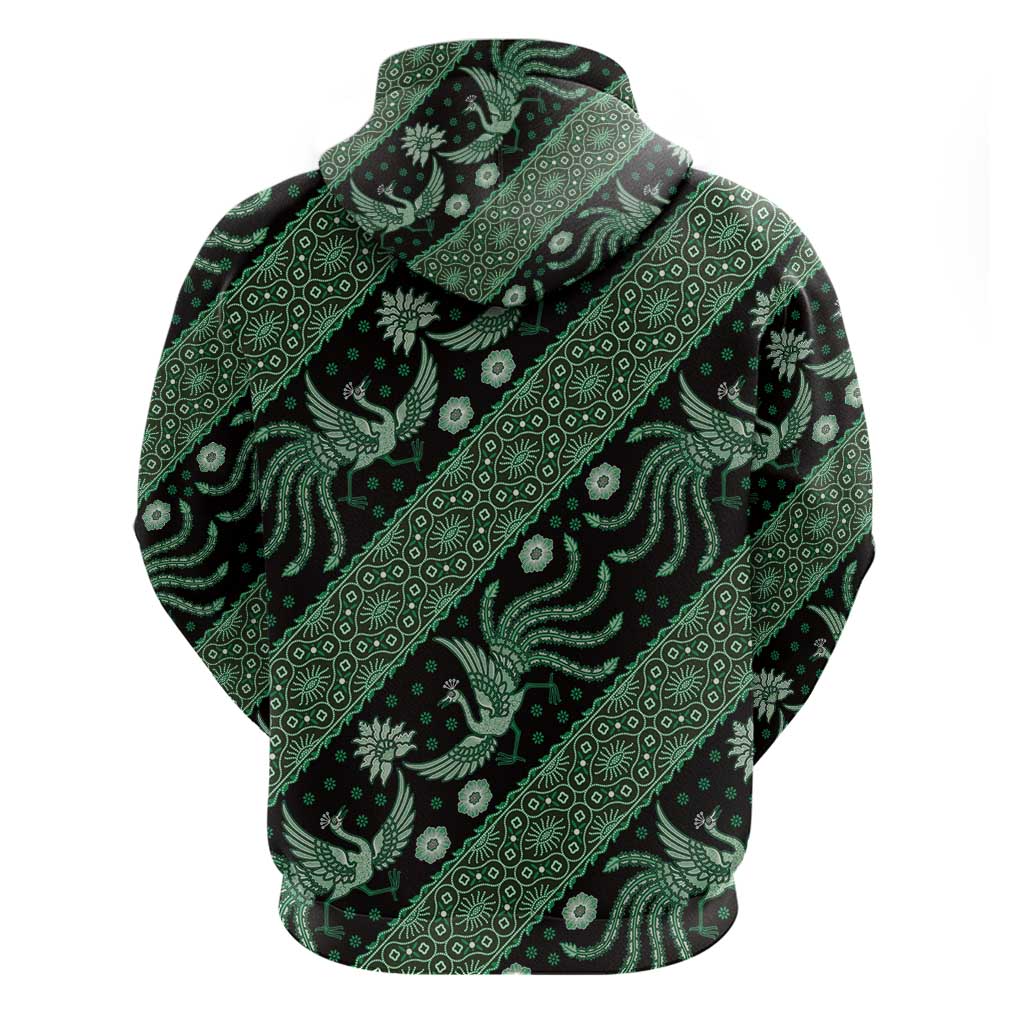 Indonesia Batik Pattern Hoodie Green Version LT01
